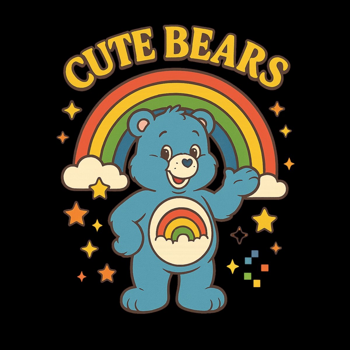 Retro Happy Bear Hoodie - Max & Co Tees