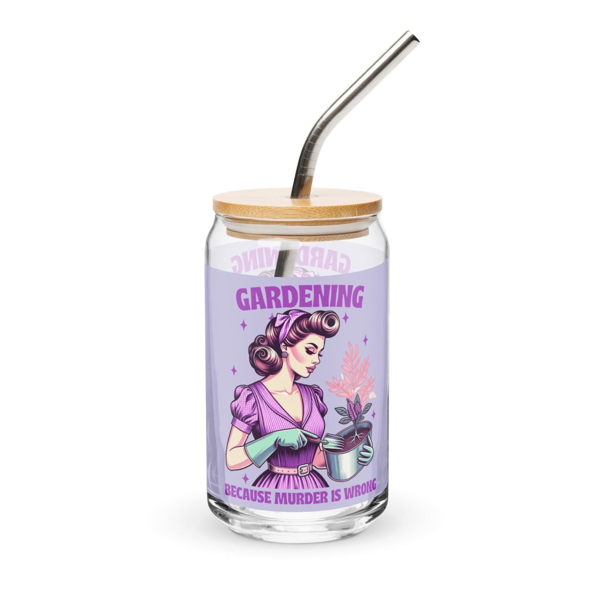 Sassy Murder is Wrong Can - Shaped Glass - Max & Co Tees