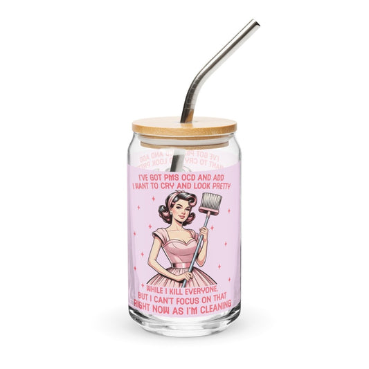 Sassy OCD, PMS, ADD Can - Shaped Glass - Max & Co Tees