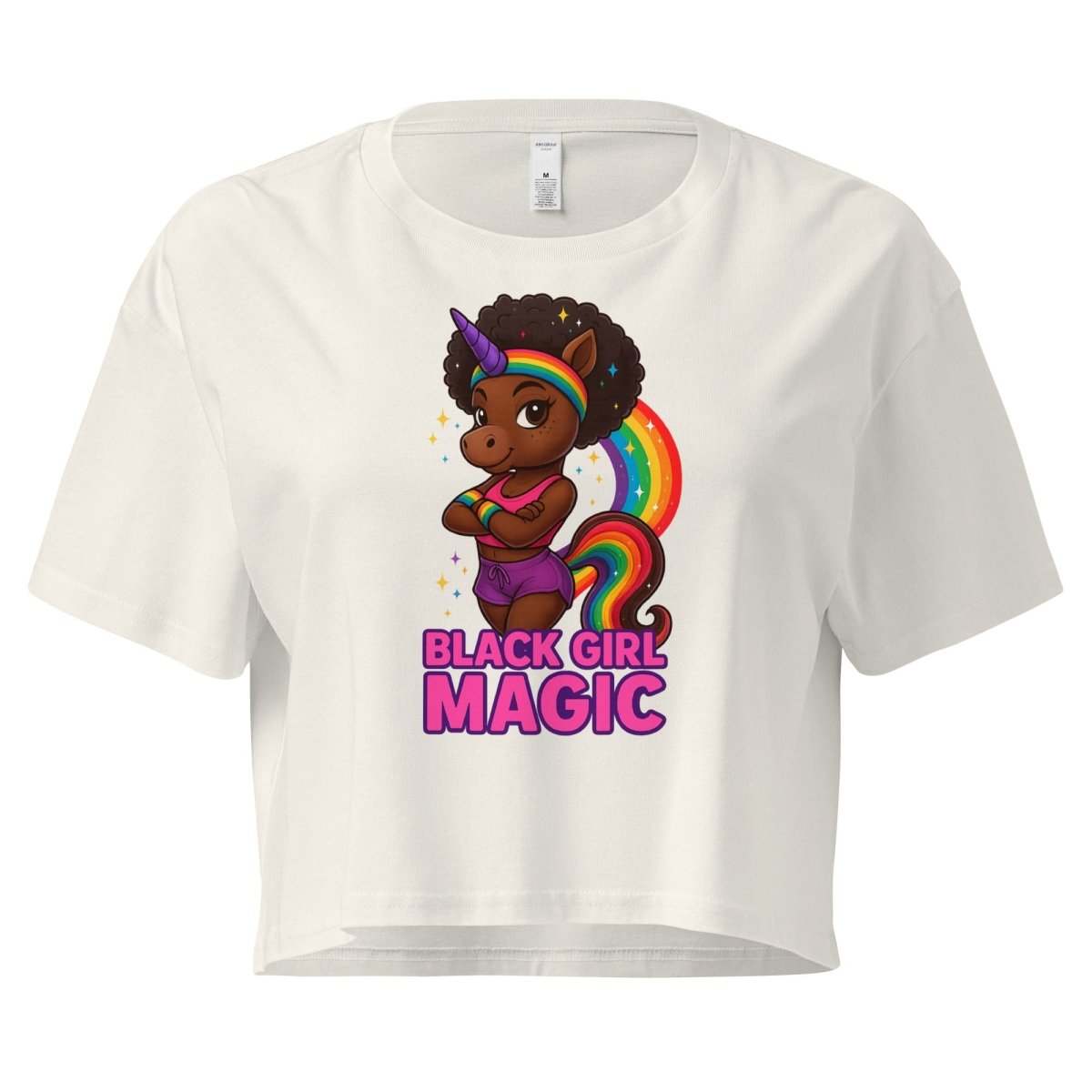 Women's Unicorn Black Girl Magic Crop - Max & Co Tees