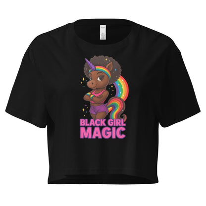 Women's Unicorn Black Girl Magic Crop - Max & Co Tees