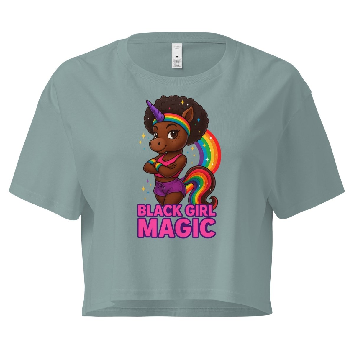 Women's Unicorn Black Girl Magic Crop - Max & Co Tees