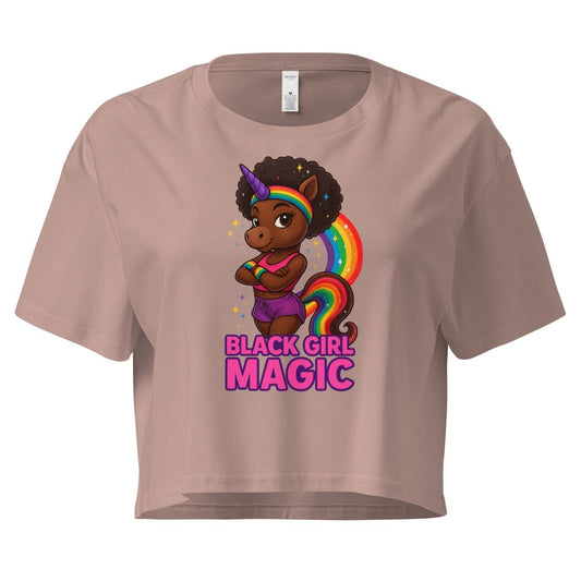 Women's Unicorn Black Girl Magic Crop - Max & Co Tees