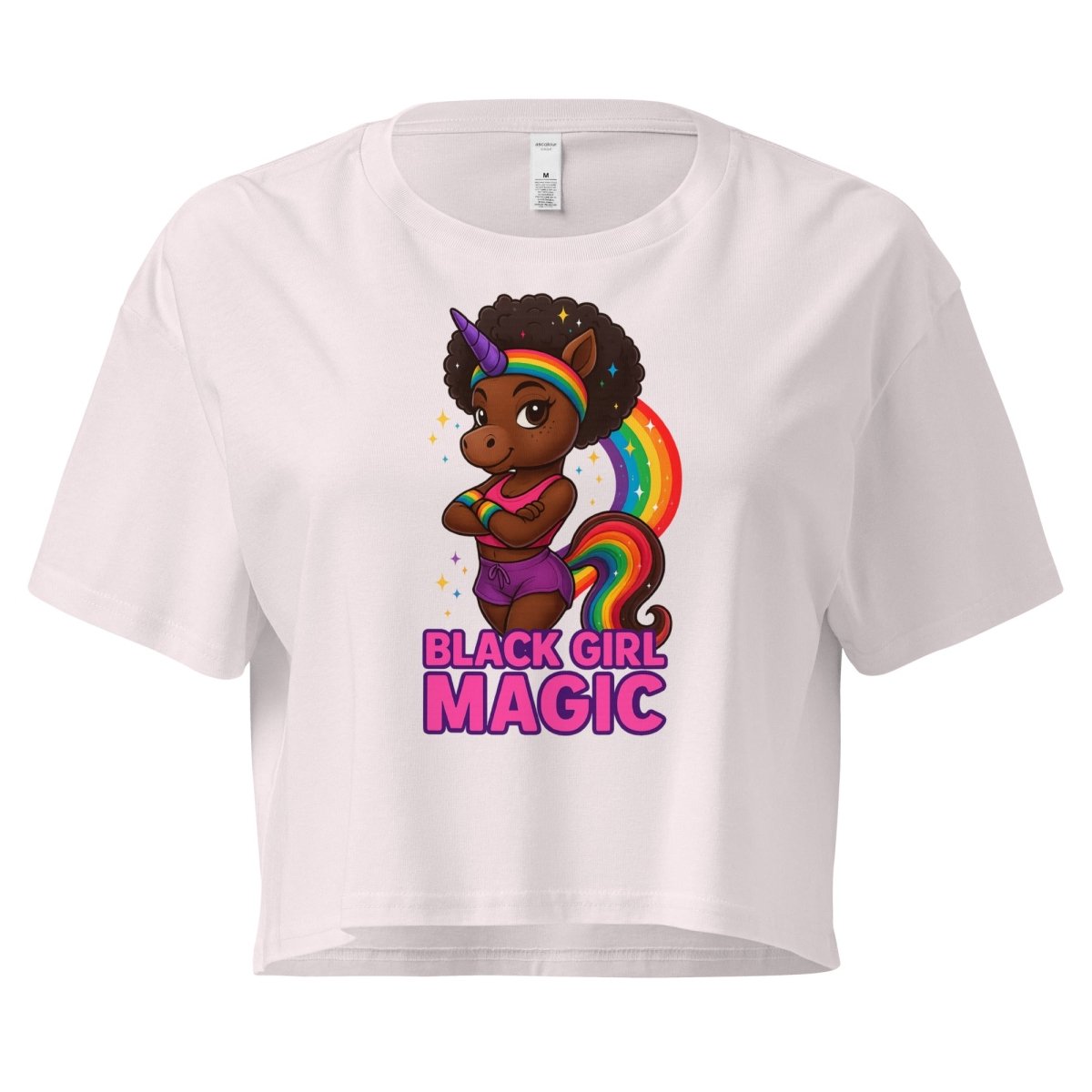 Women's Unicorn Black Girl Magic Crop - Max & Co Tees