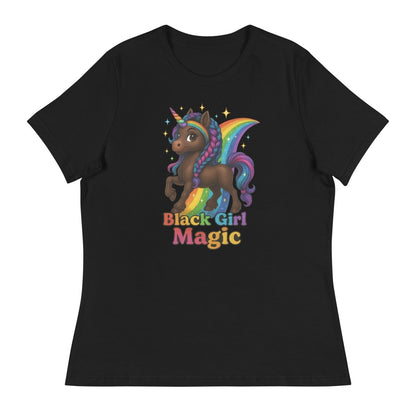 Women's Unicorn Black Girl Rainbow Tee - Max & Co Tees