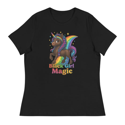 Women's Unicorn Black Girl Rainbow Tee - Max & Co Tees