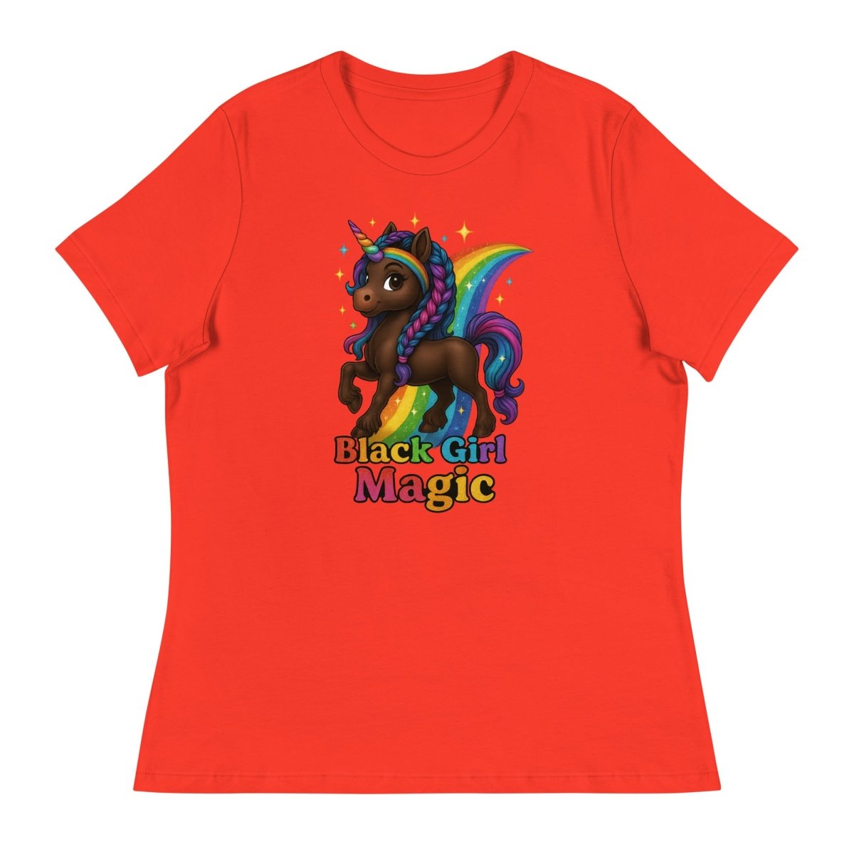 Women's Unicorn Black Girl Rainbow Tee - Max & Co Tees