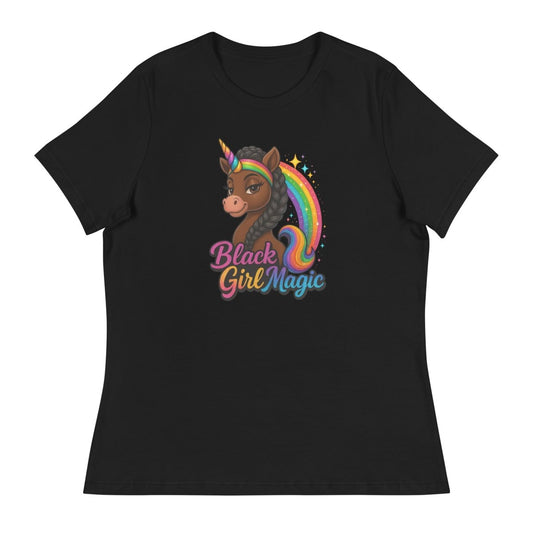 Women's Unicorn Black Girl Rainbow Tee - Max & Co Tees