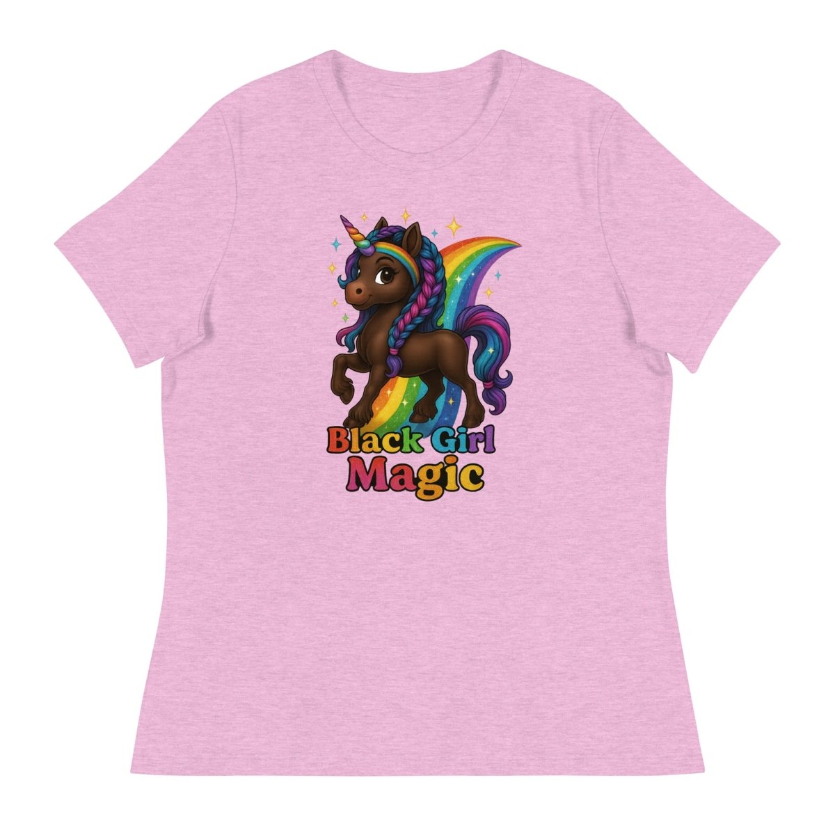 Women's Unicorn Black Girl Rainbow Tee - Max & Co Tees