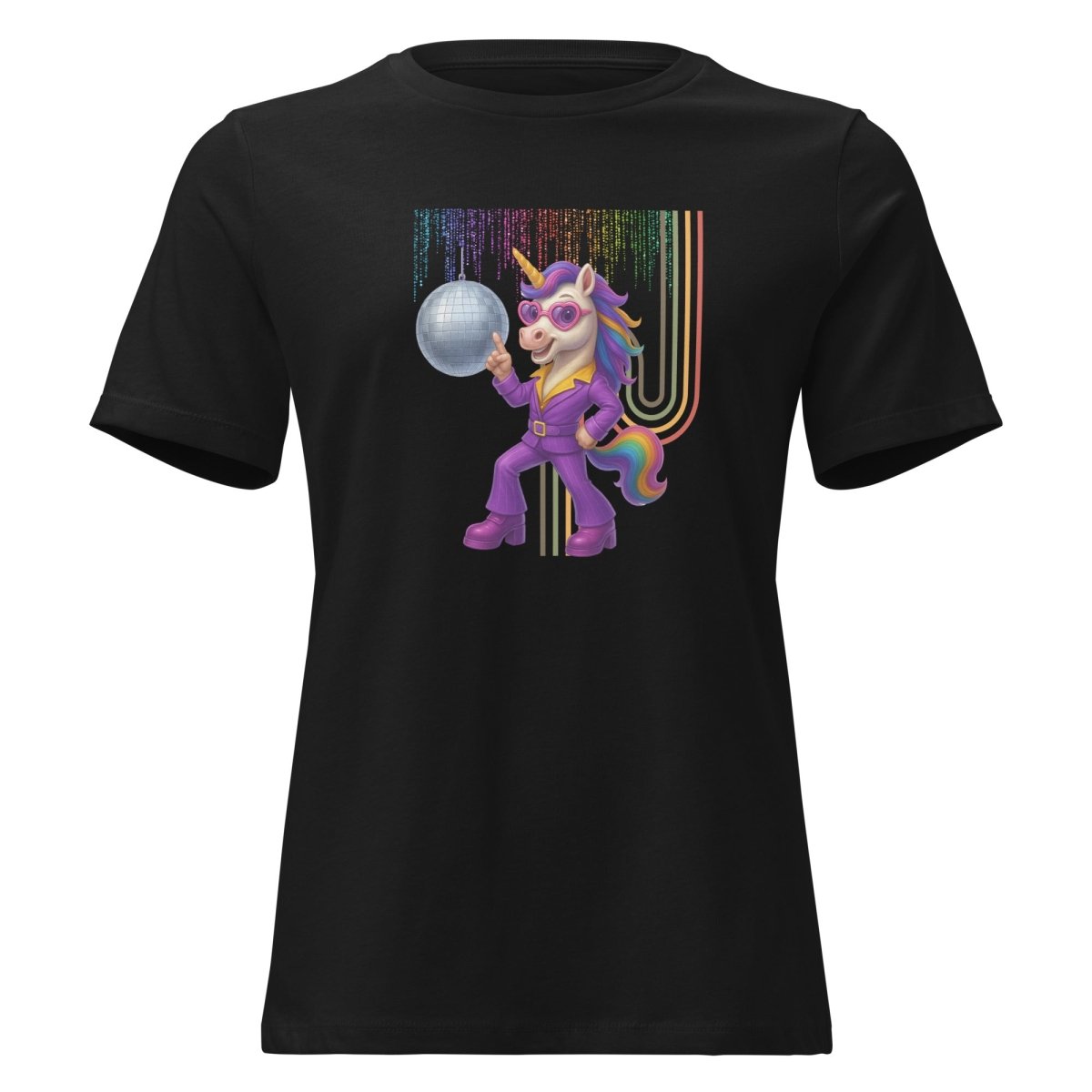 Women's Unicorn Disco Glitter Tee - Max & Co Tees
